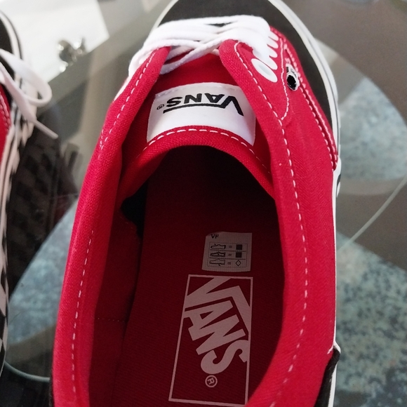 Mens Red Blk Checkered Vans Sz 8 Men NWT - Picture 5 of 10